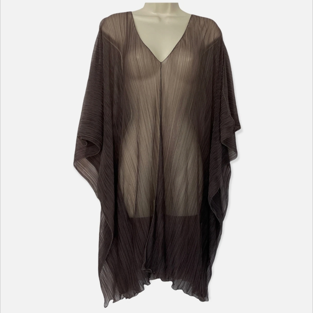 SHAN Luxury Brown Sheer Swim Cover-Up